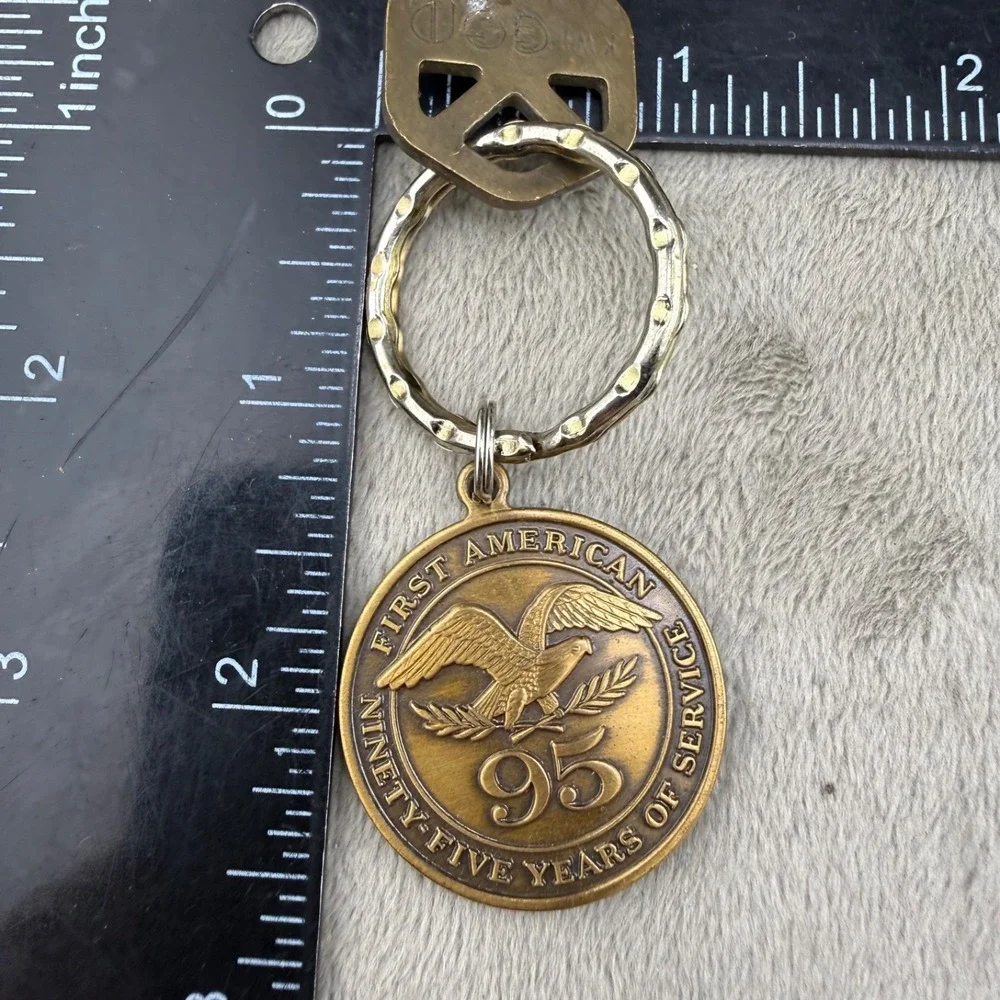 Vintage First American‎ Title Insurance Company Keychain Brass